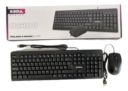 Kit Teclado Español + Mouse Cable Usb Oc100 Soul Office 