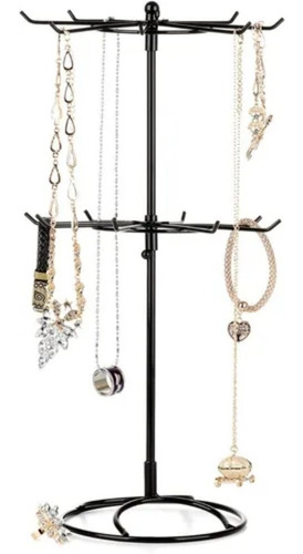 Imagen 2 de 10 de Exhibidor Simple Metalico 2 Nivel Joya Collar Llavero 41cm