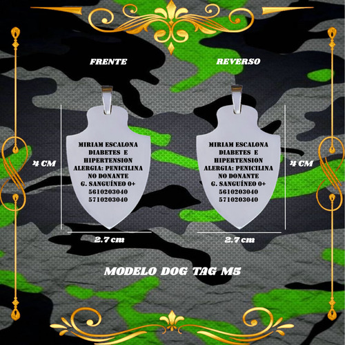 Placa Militar Alta Resolucion Grabado Laser Personalizada