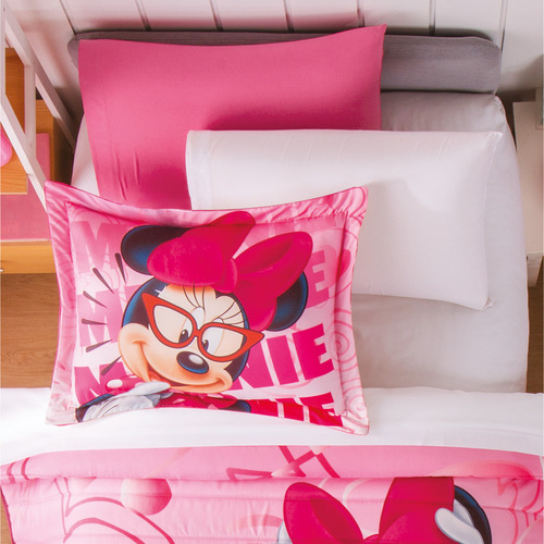 Edredón Ligero Minnie Coquette Individual Colchas Concord Rosa Rosa