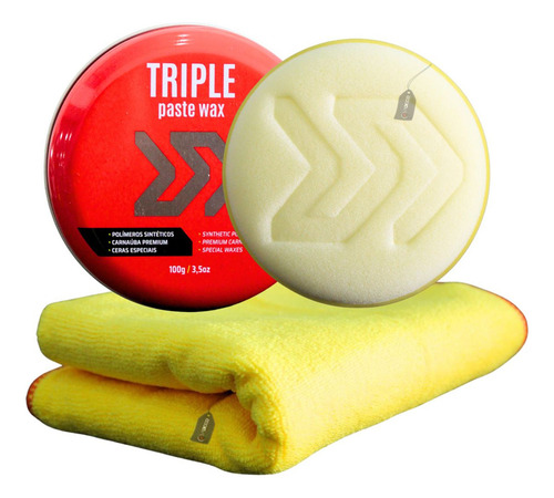 Kit Cera Triple Wax 100g Autoamerica + Toalha De Microfibra