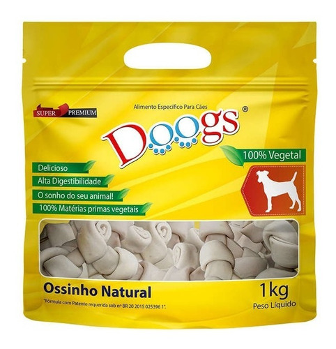 Ossinho Doogs Natural Nó Mini 2/3 Para Cães 1kg
