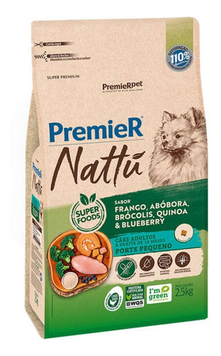 Ração Premier Natu Adulto Raças Pequenas Abobora 2,5kg