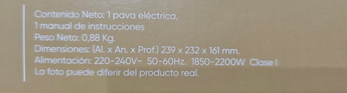 Imagen 6 de 6 de Pava Eléctrica Atma Peatw21wp 1.7lts Línea Nórdica