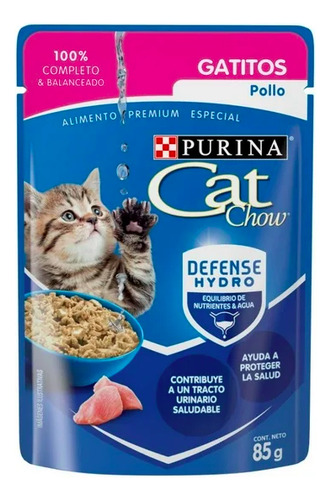 Alimento Para Gato Cat Chow Pollo Gatitos 6 Sobres De 85gr