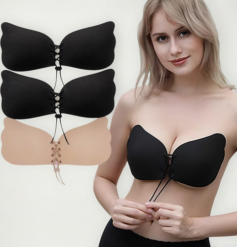 ` 3 Piezas Bra Strapless Push Ups Invisible Strapless Bra