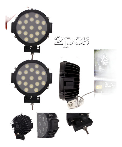 2pcs 51w 7  Cree Trabajo Luz Spot Combo Faros Jeep Conducció