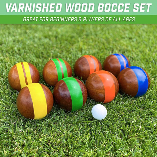 Juego De Bochas De Madera Dura Gosports De 100mm, 8 Bolas