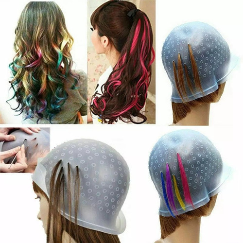 Gorro Para Visos, Mechas, Etc De Silicona + Crochet