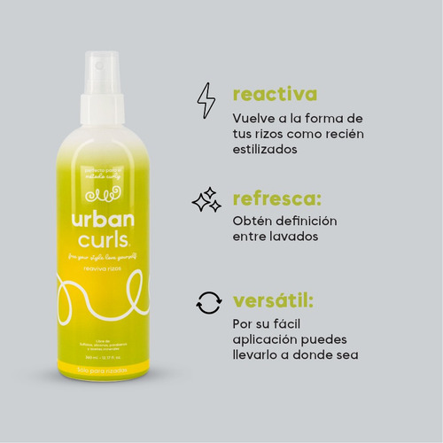 Tratamiento Activador Para Rizos Urban Curls Sin Sal 360 Ml