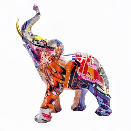 Estatua Elefante Colorida Escultura Frgurina Regalo Para Al