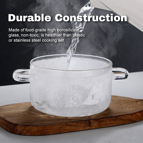 Olla De Vidrio De Borosilicato Caliente De 1,6 L Con Tapa
