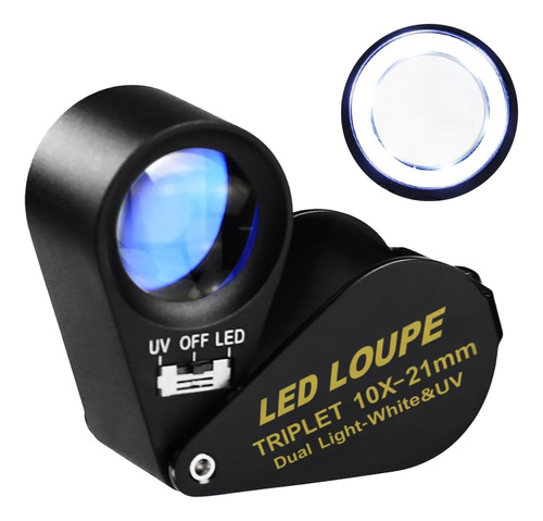 Lupa De Lupa De 21 Mm Led Uv Triplet Lente De Lupa Herr...