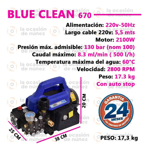 Hidrolavadora Annovi Reververi Blue Clean 670 2100w 500l/h