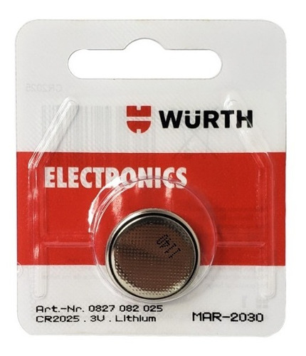 Pila Würth Cr2025 Litio Unidad