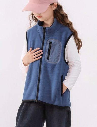 Chaqueta Sin Mangas Chaleco Polar Con Cremallera Niños
