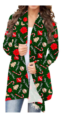 Chaqueta De Navidad Para Mujer L Con Estampado De Papá Noel