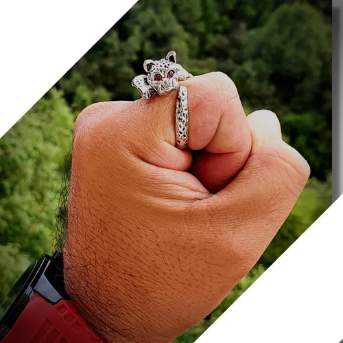 Anillo Jaguar Plata Fina 925 Ajustable Hombre Ideal Regalo