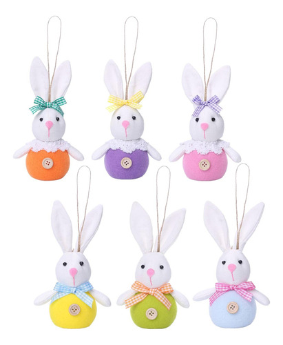 Juego De 6 Adornos Colgantes De De Pascua, De De Peluche