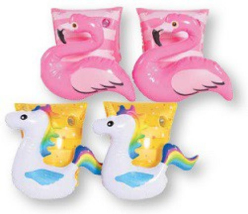 Imagen 2 de 6 de Bracitos Salvavidas Inflable Bebe Flamenco Unicornio 37481 E