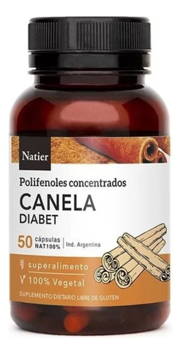 Canela 50 Cap Natier Control Diabetes Colesterol