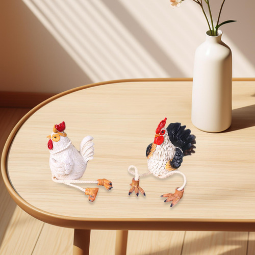 2 Piezas Estatuas De Pollo Decorativas Figuras De Pavo