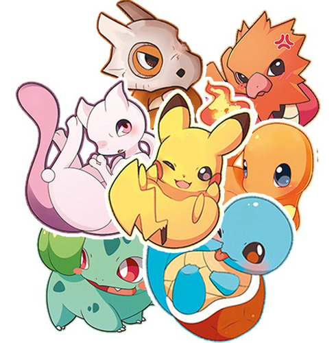 Stickers Pack Pokemon Nº1 - 25 Calcos Resistentes Al Agua