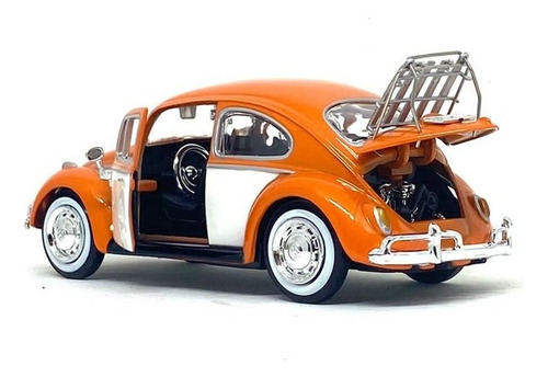 Sedán Beetle en miniatura de 1966 con portaequipajes con motor 1/24