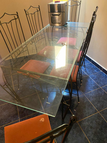 Mesa De Vidro Com 4 Cadeiras (usada