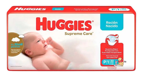 Pañales Huggies Supreme Care Unisex P 30un 3.5-6kg