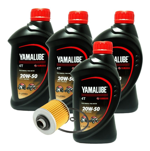 Kit Filtro Óleo Yamaha Tenere 250 E 5 Llts Yamalube 4t 20w50