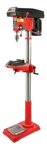 Taladro Pie Perforadora 16 Velocidades 16 Mm 550w Con Morsa Color Rojo