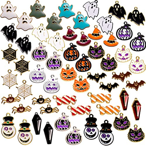 56 Pcs Halloween Charms Assorted Clown Wizard Hat Candy...