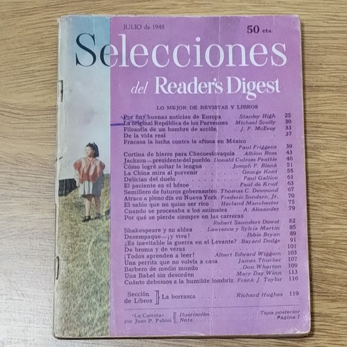 Revista Seleción Reader's Digest Tomo Xvi N°92 Julio 1948