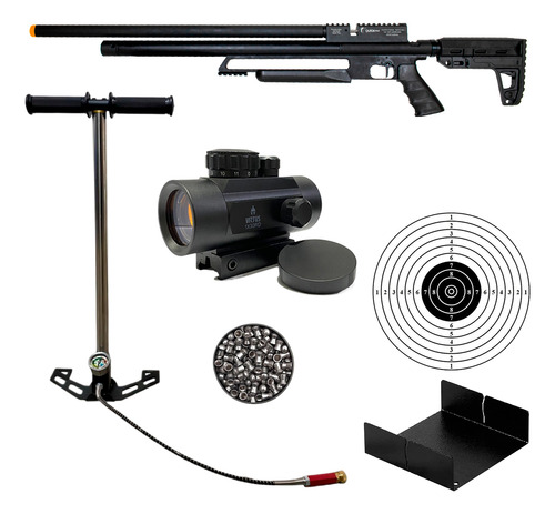 Carabina Pressão Pcp Tactical 5.5 Quickshot+bomba+reddot+alv