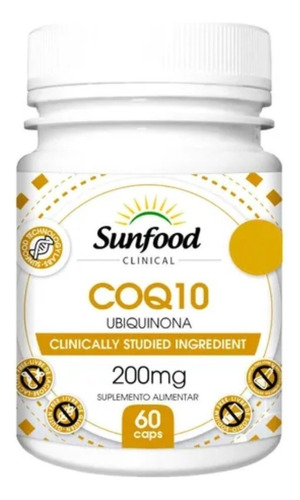 Coenzima Q10 - Coq10 Ubiquinona Sunfood | Pote 60 Capsulas