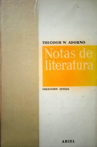 Notas De Literatura (tapa Dura) / Theodor Adorno 