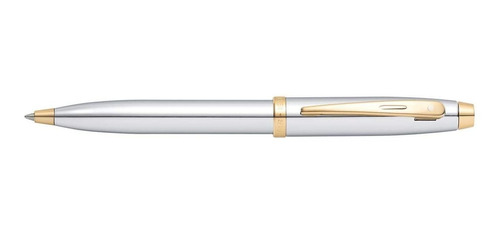 Sheaffer 100 Boligrafo Cromado Con Borde Dorado Boligrafo...