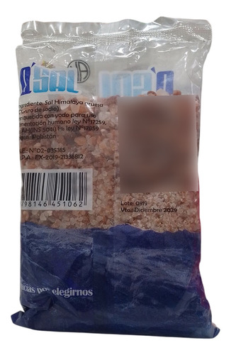 Sal Rosada De Montaña Gruesa - Qsal - 500 Grs
