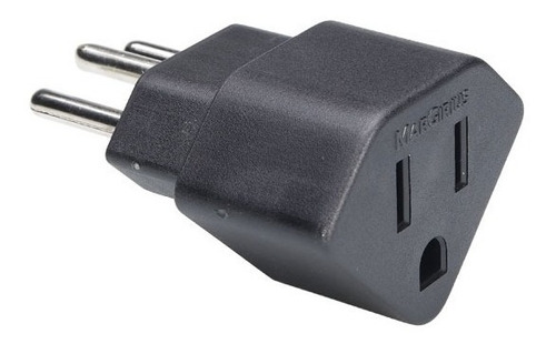 3 Adaptador Tomada Americana Brasileira 2p+t Preto Margirius