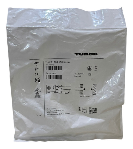 Sensor Inductivo Turck Bi4-m12-ap6x-h1141