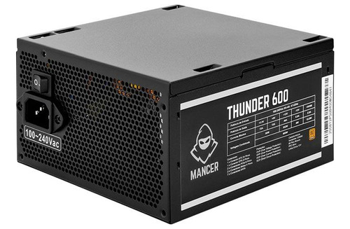 Fonte Mancer Thunder 600w, 80 Plus Bronze Cor Preto 110V/220V