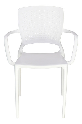 Cadeira de jantar Tramontina Safira con brazos, estrutura de cor  branco, 1 unidade
