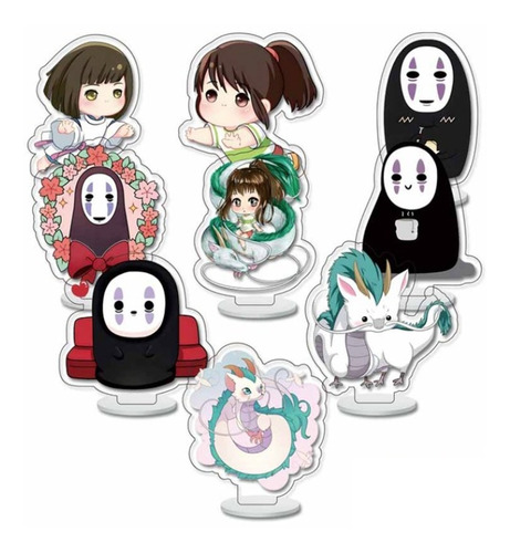 Set 9 Figuras De Acrilico El Viaje De Chihiro Haku Ghibli