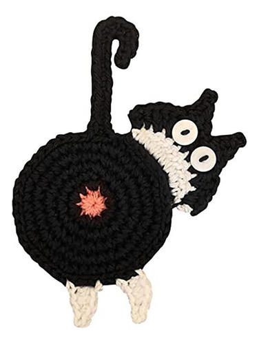 Manteles Individuales Cat Butt Coaster, Tejidos A Mano