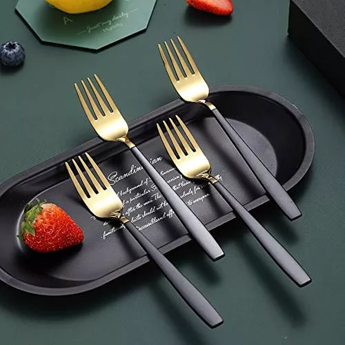HOMQUEN - Tenedores de postre de 12 piezas, juego de tenedores de té de  acero inoxidable de diseño moderno de 6 pulgadas, tenedor pequeño para  tartas