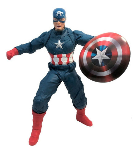 Muñeco Capitan America Gigante Articulado 50cm Marvel Orig.