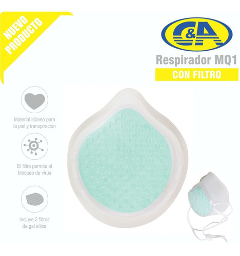 Respirador Mq1 Con Filtros De Protección Anti-virus  C&a