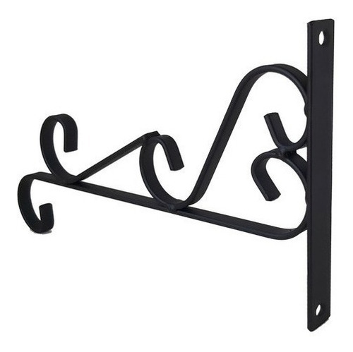Gancho Suporte Rústico P/ Plantas De Parede 25cm Preto