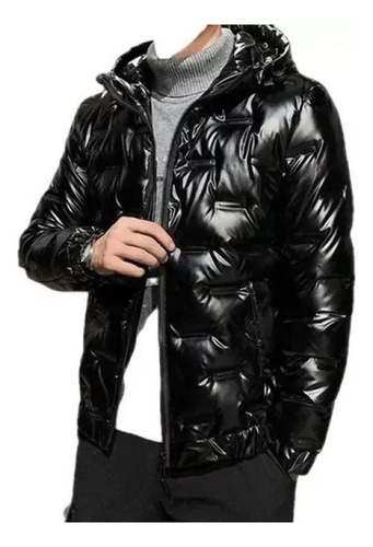 Versión Coreana De La Chaqueta De Cuero Brillante Para Hombre